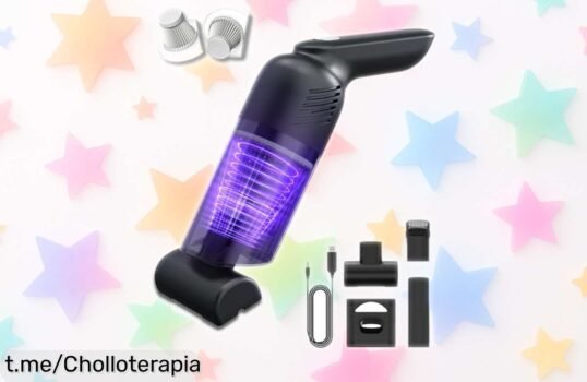 Mini aspiradora de mano 4 en 1 con batería duradera y accesorios: ¡hachazo al precio en un ofertón solo para ti que querrás tener ya!