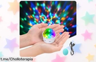 Mini bola de discoteca URAQT que gira 360° y cambia colores: la forma más divertida de animar tus fiestas a un precio increíblemente bajo. ¡No te quedes sin la tuya!