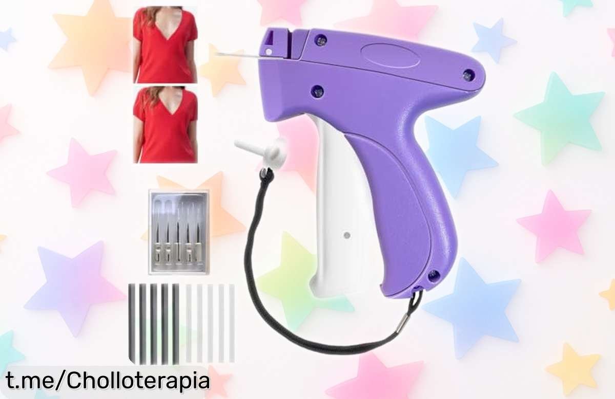 Mini máquina de coser KRFWGUU con 5 agujas: ¡arreglos rápidos y etiquetas al instante! No te pierdas este super chollo que hará tu vida más fácil, cómprala ya antes de que se agote.