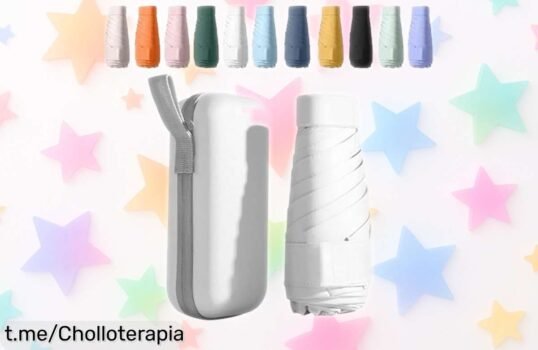 Mini paraguas plegable resistente al viento con filtro UV 50+: un lujo en tu bolsillo a un precio increíble que no querrás dejar escapar porque cada día cuenta.