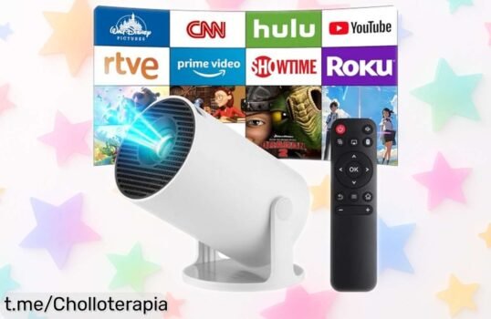 Mini proyector portátil con Android 14, WiFi 6 y Bluetooth 5.4 a un precio loco; haz tus mejores planes disfrutando de imágenes gigantes en cualquier lugar, ¡no te lo pierdas!