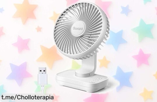 Mini ventilador de mesa OCOOPA súper silencioso USB con 4 velocidades, ofertón irresistible que volará del stock - no dejes pasar esta oportunidad única y aleja el calor ya mismo.