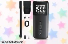Minibomba eléctrica portátil para bici de inflado rápido y sin lío, un ofertón que no puedes dejar escapar antes de tu próxima aventura sobre ruedas.