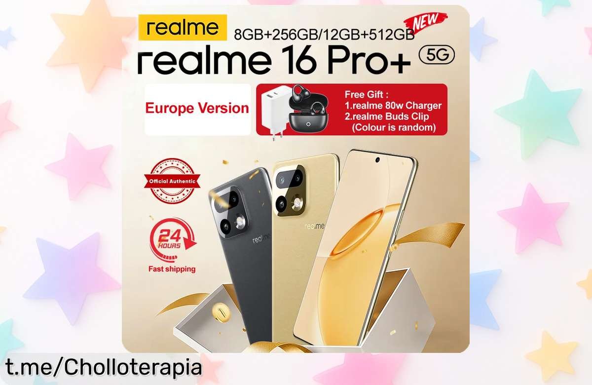 Móvil realme 16 Pro Plus 5G con cámara de 200MP y pantalla AMOLED curva a un precio que alucina, ¡no dejes pasar esta oportunidad única para llevarte el tuyo ya!