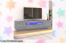 Mueble de TV Refined con luces LED RGB, el ofertón que hará brillar tu salón y guardará todos tus gadgets. ¡No te lo pierdas o te quedarás sin él!