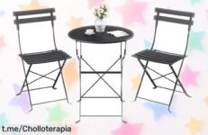 Mueble de jardín plegable SONGMICS 3 piezas, calidad brutal y práctico: ¡aprovecha este ofertón increíble antes que desaparezca!