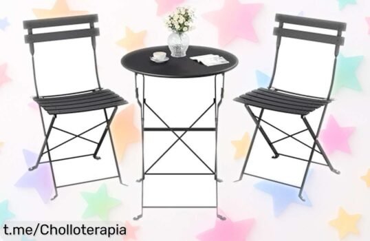 Mueble de jardín plegable SONGMICS 3 piezas, calidad brutal y práctico: ¡aprovecha este ofertón increíble antes que desaparezca!