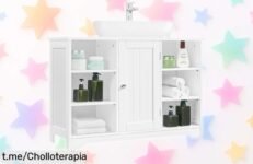 Mueble para baño de suelo Yaheetech, el ofertón ideal con estantes ajustables y diseño impecable que te ayudará a tener todo ordenado, ¡aprovecha esta oportunidad única ahora mismo!