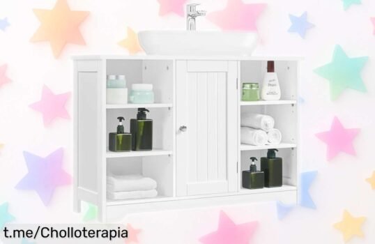 Mueble para baño de suelo Yaheetech, el ofertón ideal con estantes ajustables y diseño impecable que te ayudará a tener todo ordenado, ¡aprovecha esta oportunidad única ahora mismo!
