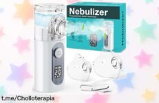 Nebulizador portátil recargable para toda la familia con 2 máscaras y boquilla, ¡una oferta que no puedes dejar escapar! Tu salud a un precio bajísimo ya es posible.