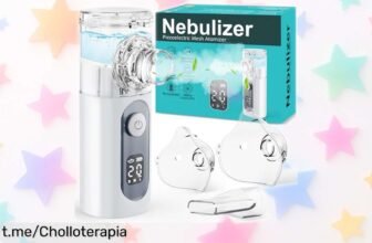 Nebulizador portátil recargable para toda la familia con 2 máscaras y boquilla, ¡una oferta que no puedes dejar escapar! Tu salud a un precio bajísimo ya es posible.