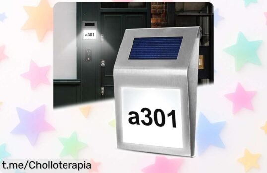Número de casa solar con luz automática y acero inoxidable, el ofertón que iluminará tu puerta cada noche. ¡No te quedes sin él, brilla como nunca!