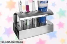 Organizador de cepillos Linkidea en acero inoxidable: ¡pone orden y estilo a tu baño por un precio de escándalo! Aprovecha esta oportunidad única antes que se agote.