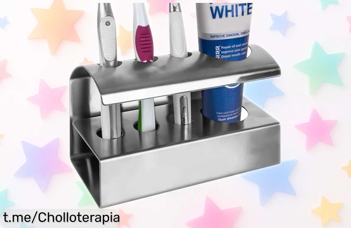 Organizador de cepillos Linkidea en acero inoxidable: ¡pone orden y estilo a tu baño por un precio de escándalo! Aprovecha esta oportunidad única antes que se agote.