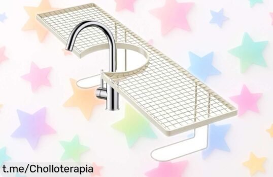 Organizador de lavabo metálico sin taladros ni pegamento, ¡aprovecha cada centímetro! Mantén tu espacio seco y ordenado con este chollazo que no puedes dejar pasar.