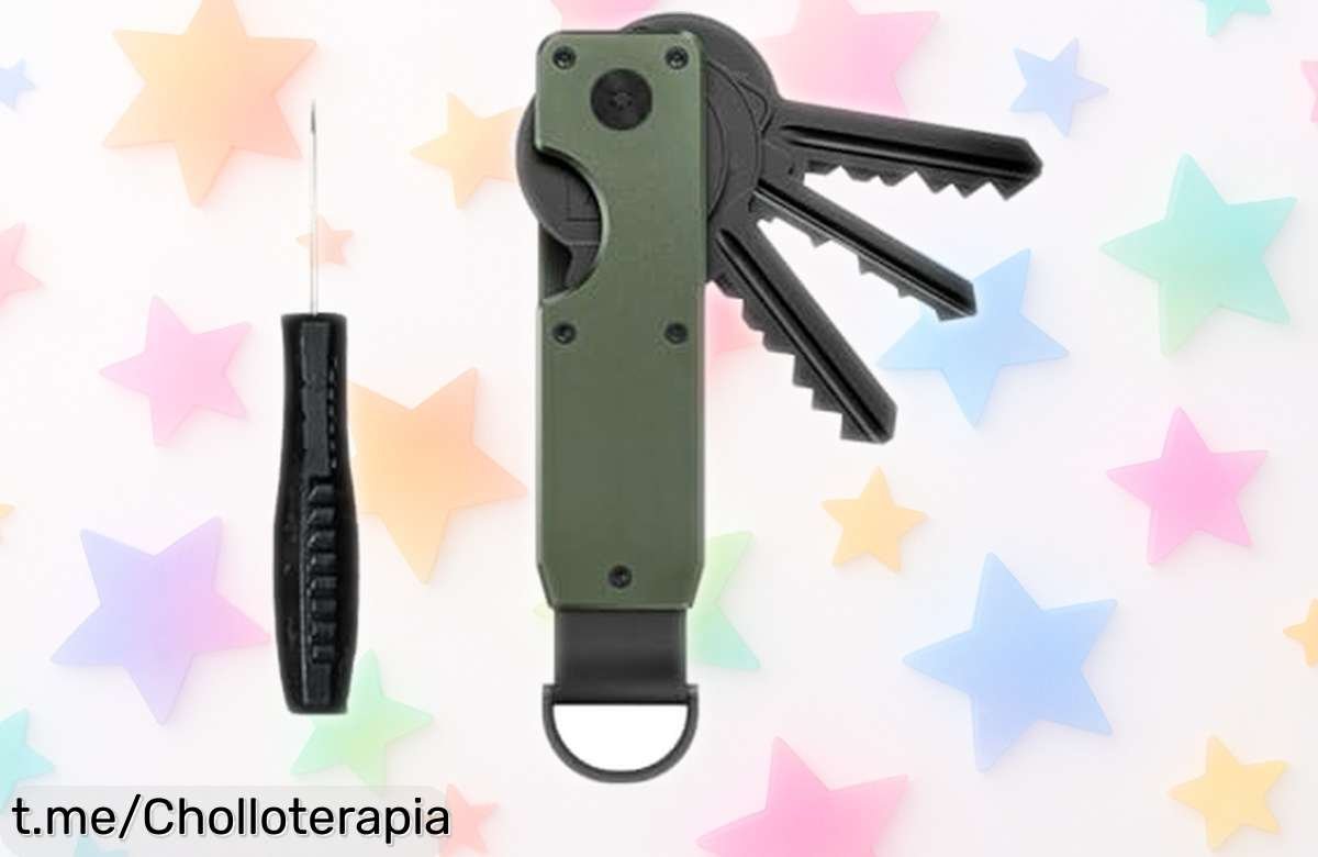 Organizador de llaves Vauki en aluminio y carbono, ¡super chollo! Aguanta hasta 8 llaves sin ruido con un destornillador incluido. Consigue el tuyo antes de que se acabe la oferta salvaje.
