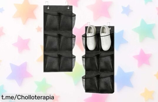 Organizador de zapatos ASOUUNLD: ¡Haz espacio en casa con este tremendo chollo! 6 bolsillos para ordenar sin lío. Aprovecha ya esta oferta y dile adiós al desorden.