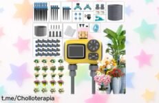 Pack completo de riego por goteo TRJZWA con temporizador automático a un precio de locos, cuida tu jardín sin complicaciones y no pierdas esta oportunidad única.