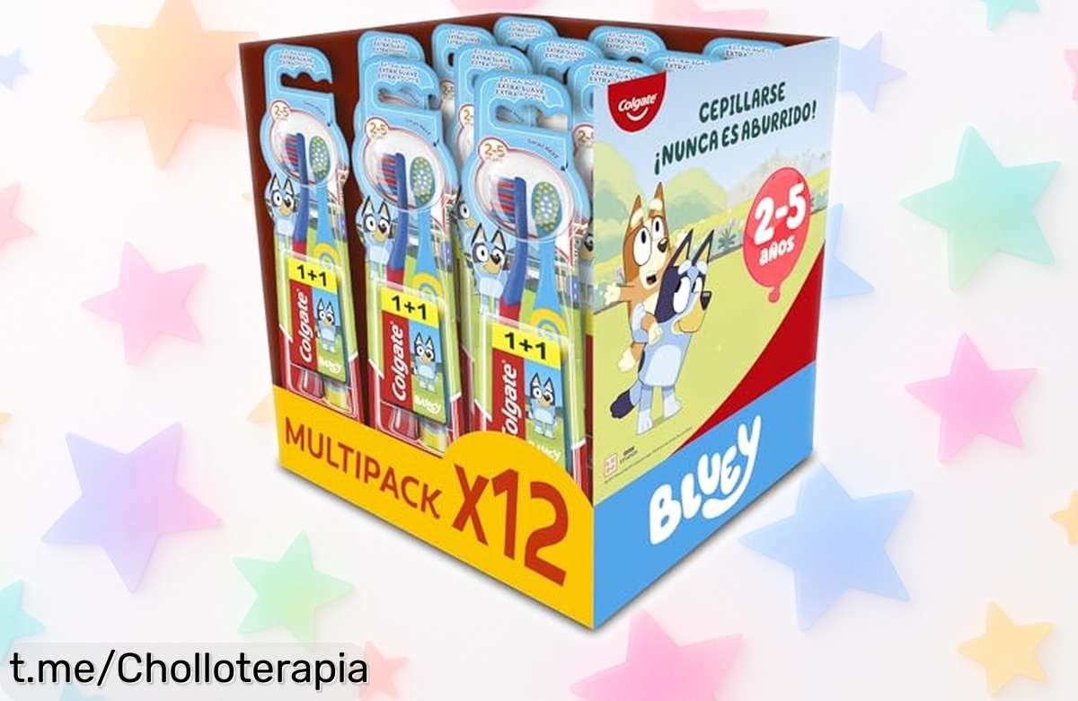 Pack de 12 cepillos infantiles Colgate Kids Bluey a precio loco: cuida los dientes de tus peques con esta ofertón y disfruta cepillados felices sin gastar más. ¡No te lo pierdas!