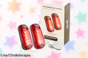 Pack de 2 luces traseras para correr: ¡súper visibilidad y resistencia al agua en un ofertón que potencia tu seguridad nocturna! Aprovecha este chollo antes de que se agoten.