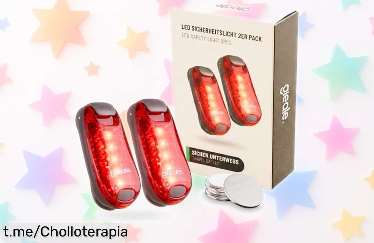 Pack de 2 luces traseras para correr: ¡súper visibilidad y resistencia al agua en un ofertón que potencia tu seguridad nocturna! Aprovecha este chollo antes de que se agoten.