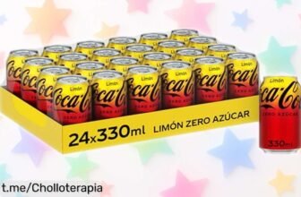 Pack de 24 latas de CocaCola Zero sabor limón, una frescura sin azúcar a un precio que es un super chollo que no querrás dejar escapar. ¡Disfruta ya!