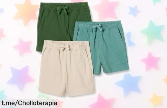 Pack de 3 pantalones cortos de algodón para peques Amazon Essentials, talla perfecta y sin dramas; ¡super chollo que no puedes dejar escapar!