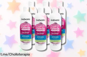 Pack de 6 champús Babaria de cebolla: ¡ofertón que hará crecer tu pelo rápido y fuerte! Cuida tu melena sin químicos, aprovecha ahora esta oportunidad única para toda la familia.