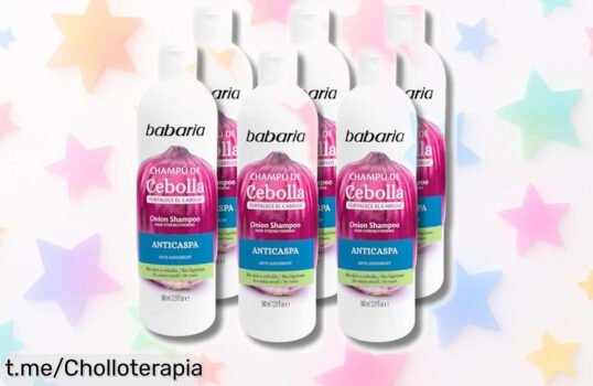 Pack de 6 champús Babaria de cebolla: ¡ofertón que hará crecer tu pelo rápido y fuerte! Cuida tu melena sin químicos, aprovecha ahora esta oportunidad única para toda la familia.