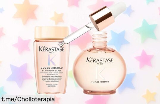 Pack de champú y gotas Kérastase Gloss Absolu para brillo intenso y anti-frizz a precio loco, ¡déjate el pelo como nuevo sin complicaciones! Date prisa, es un chollazo imperdible.