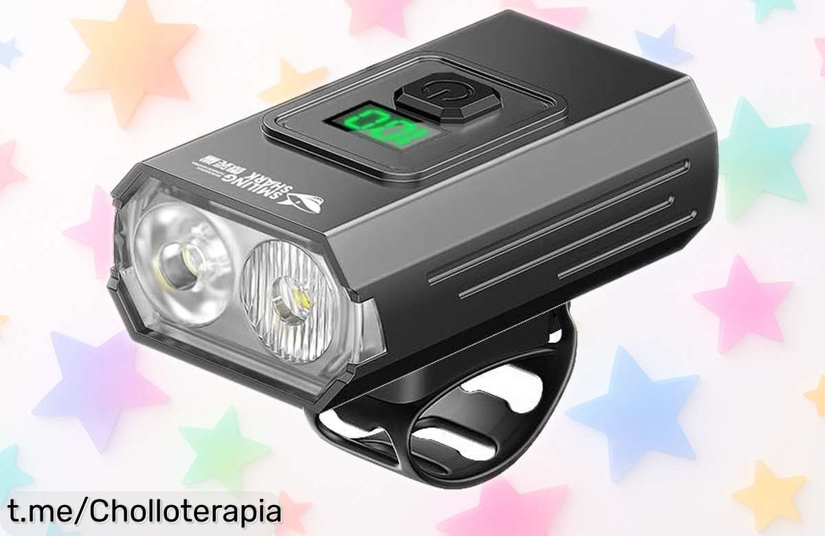 Pack de luces para bici Smiling Shark: visibilidad garantizada de noche con 6 modos brutales y un precio que te va a dejar boquiabierto, ¡no pierdas esta oportunidad!