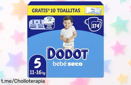 Pañales Dodot bebé seco en pack grande con regalo de toallitas: ¡ofertón que te regala noches tranquilas y sin preocupaciones! No dejes pasar esta oportunidad única.