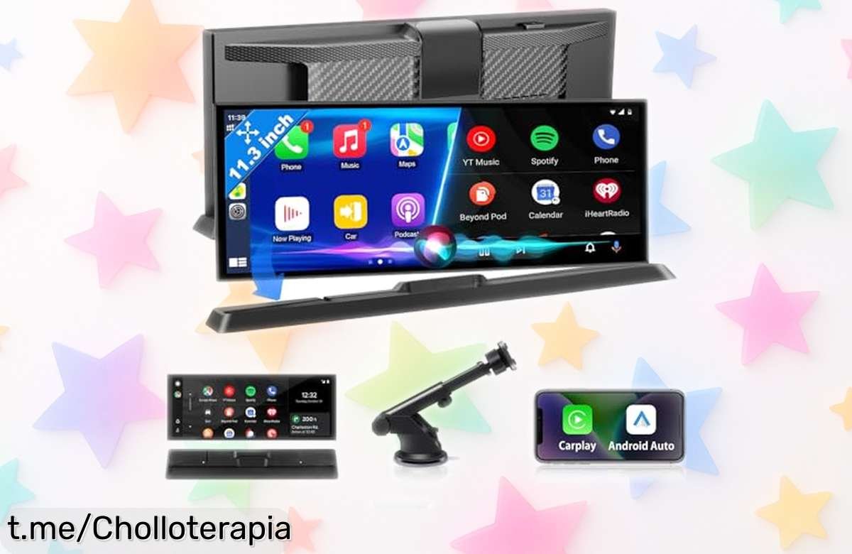 Pantalla gigante para el coche de 11,3 pulgadas con CarPlay y Android Auto a un precio tirado; navega sin líos y disfruta cada viaje como nunca antes.
