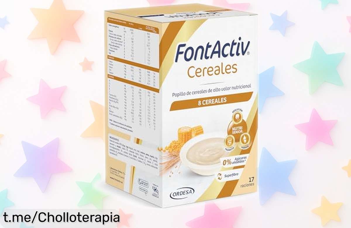 Papilla de 8 cereales FontActiv, energía y cuidado muscular en cada cucharada, fácil de preparar y a un precio que te dejará boquiabierto. ¡No dejes pasar esta oportunidad!