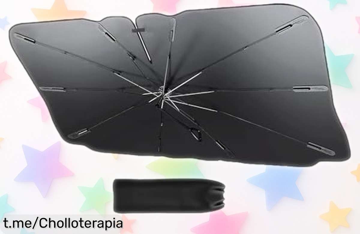 Parasol tipo paraguas para tu coche que se coloca en un segundo, ¡protección espectacular contra el calor y a precio rebajado! No dejes pasar este ofertón caliente.