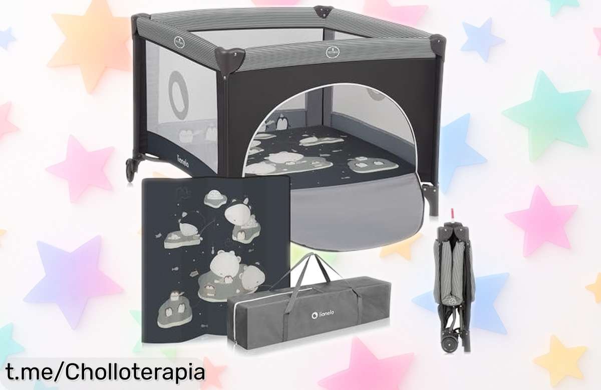 Parque infantil LioneLO Bonnie con entrada lateral y ruedas, ¡chollazo perfecto para que los peques jueguen seguros y cómodos! No dejes pasar esta oportunidad única.