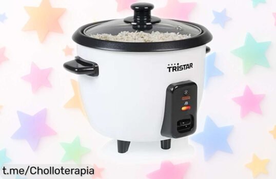 Pequeña y compacta olla arrocera Tristar RK6142 que se apaga sola para un arroz perfecto y caliente, ¡ofertón increíble a precio tirado! No dejes pasar esta oportunidad deliciosa.