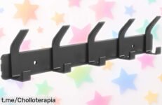 Perchero para puerta Sarsumir con 5 ganchos dobles, práctico y resistente; ¡no dejes pasar este ofertón que hará tu vida más fácil y ordenada ya!