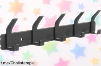 Perchero para puerta Sarsumir con 5 ganchos dobles, práctico y resistente; ¡no dejes pasar este ofertón que hará tu vida más fácil y ordenada ya!