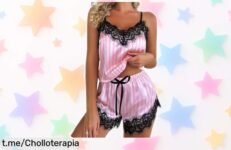 Pijama de mujer Gatamiau con encaje, ¡no te pierdas este ofertón irresistible que hará lucir tus noches muy especiales! Aprovecha el precio loco antes que se acabe.