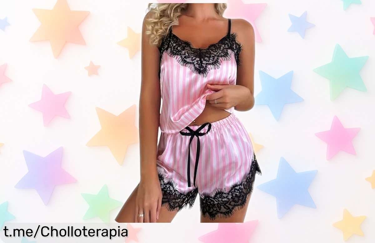Pijama de mujer Gatamiau con encaje, ¡no te pierdas este ofertón irresistible que hará lucir tus noches muy especiales! Aprovecha el precio loco antes que se acabe.
