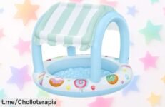 Piscina para niños Bestway Sweet Shoppe con sombra a un precio de ganga, el juguete perfecto para disfrutar fresquitos y divertirse al máximo este verano. Monta la diversión ahora mismo.
