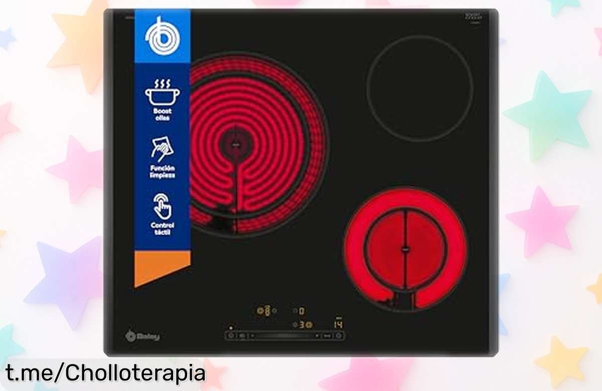 Placa vitrocerámica Balay 3EB765LQ con zona doble, la oportunidad que esperabas: calienta al instante y controla la temperatura sin complicaciones, ¡aprovéchala ya!