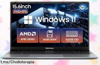 Portátil potente Blackview Acebook 6 a precio loco: rinde como un campeón con Ryzen 5, 16GB de RAM y SSD, llévatelo ya antes que se agote y disfruta al máximo cada momento.