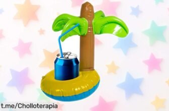 Portavasos hinchable palmera flotante Folat, un detallazo para tus días de piscina a un precio impresionante; ¡no dejes que se te escape esta joya!