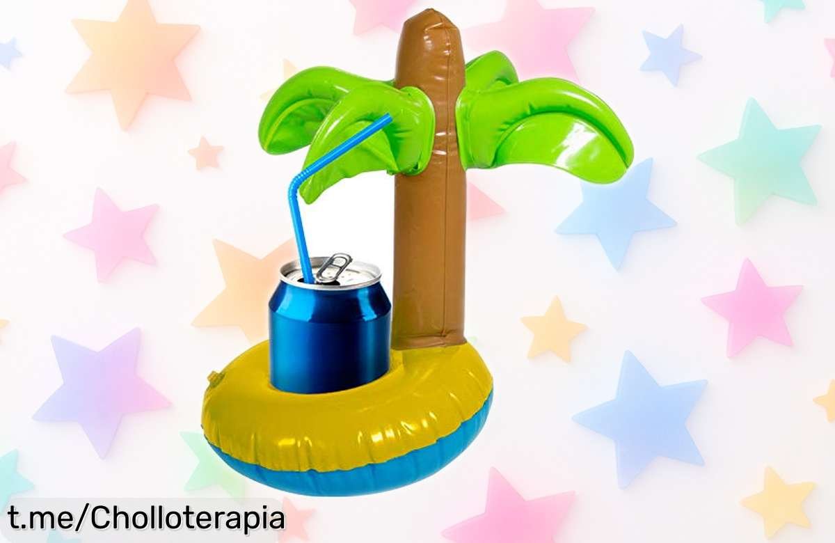 Portavasos hinchable palmera flotante Folat, un detallazo para tus días de piscina a un precio impresionante; ¡no dejes que se te escape esta joya!