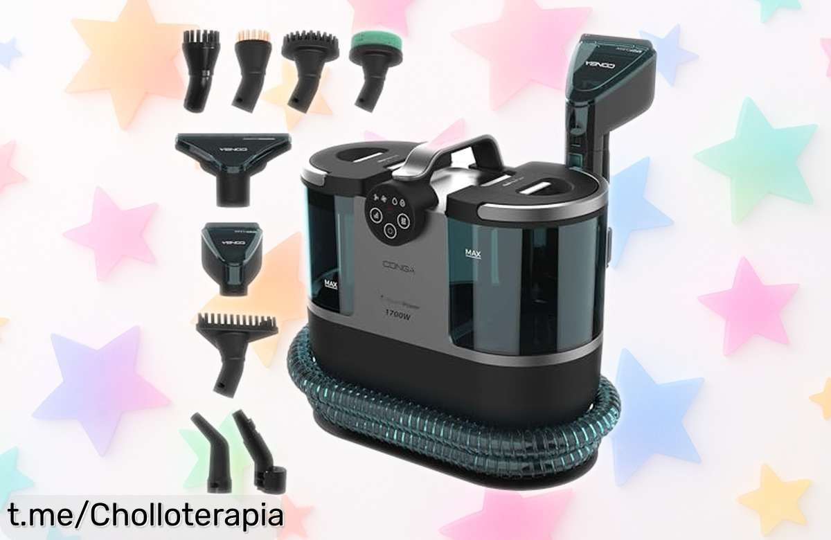 Potente limpiatapicerías Cecotec Conga 7000 XXL Pro con 15 accesorios, rebajado a un precio loco para que dejes todo impecable sin esfuerzo. ¡No te lo pierdas!