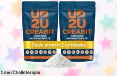 Potente pack de 2 creatinas monohidrato micronizadas en polvo, ¡con más de 10 meses para que le des duro al gym! No te lo pierdas, este súper chollo es solo para ti.
