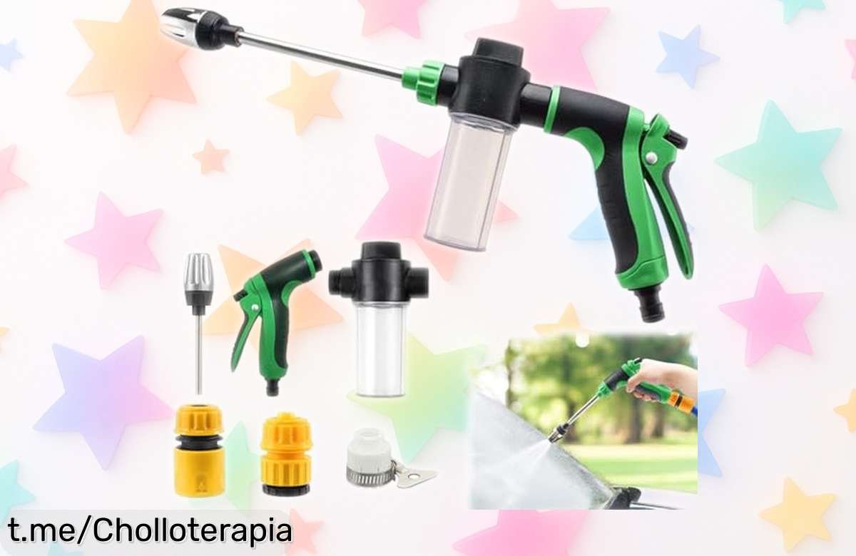 Potente pistola para manguera de jardín Power Jet 2026, ¡rebajada y lista para transformar tu riego en un juego! Tus plantas te lo agradecerán.