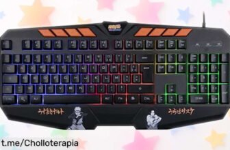 Potente teclado gaming Konix Naruto Shippuden con luces azules y macros: ¡Ofertón bestial que volverá tus partidas épicas! No dejes pasar esta locura, juega como un campeón.